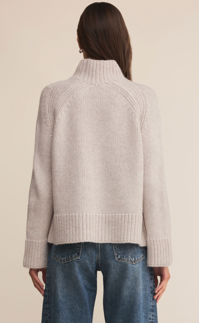 Emerge Funnel Neck Sweater - Turtle Dove