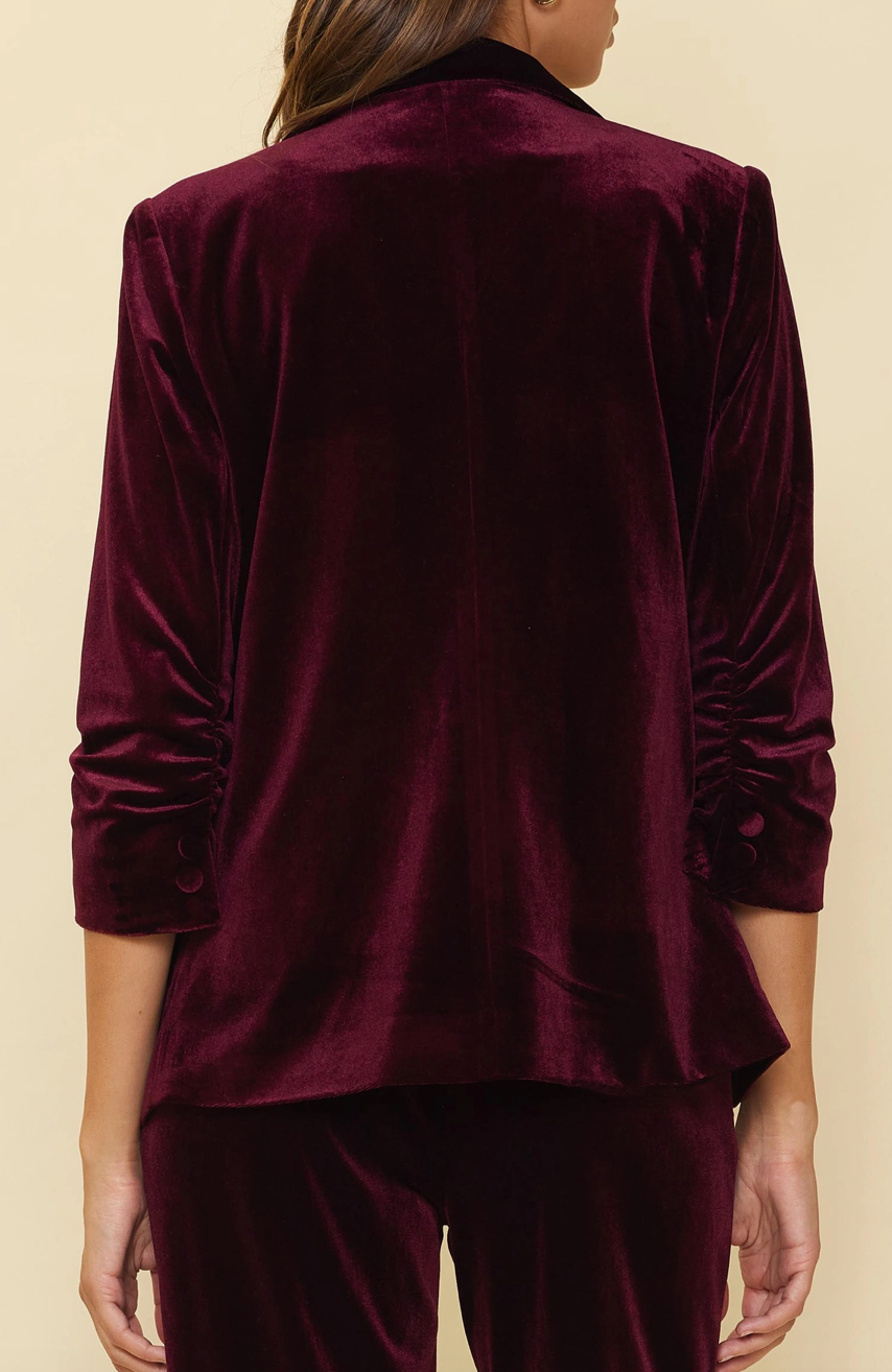 Burgundy Velvet Blazer
