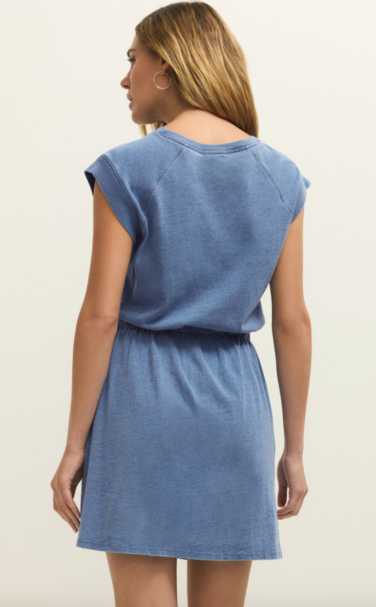 Kalani Jersey Denim Dress  - Santorini Indigo
