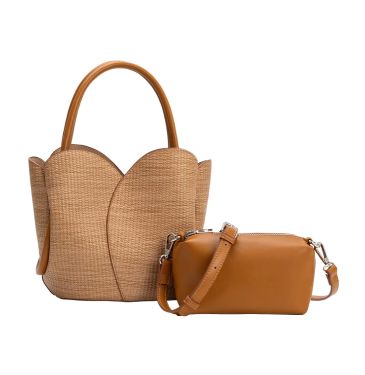 Tulip Raffia Embossed Bag
