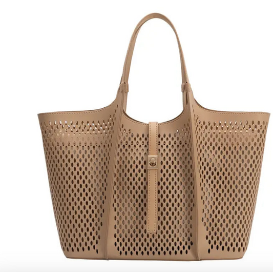Malia Nude Laer Cut Tote Bag