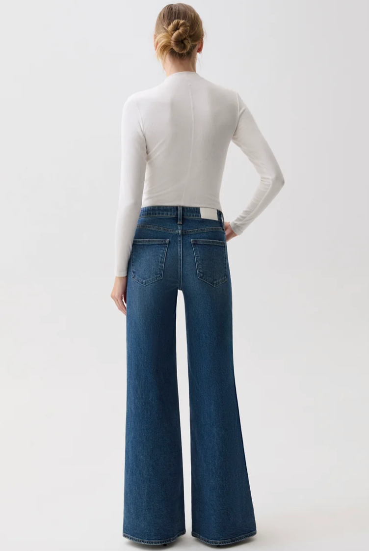 Vivian Mid Rise Wide Leg - Blue Depths
