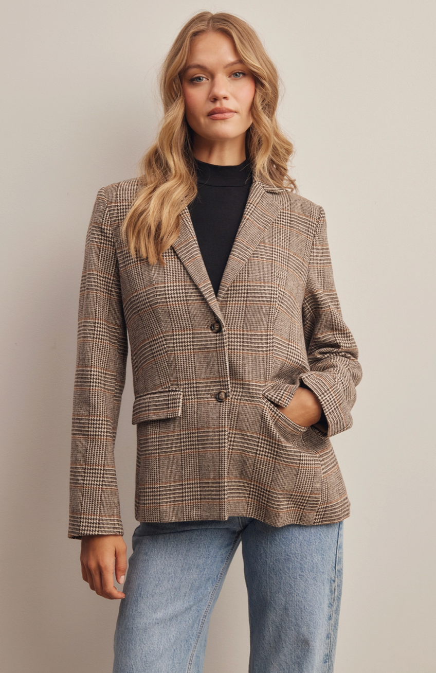 Plaid Tailored Blazer