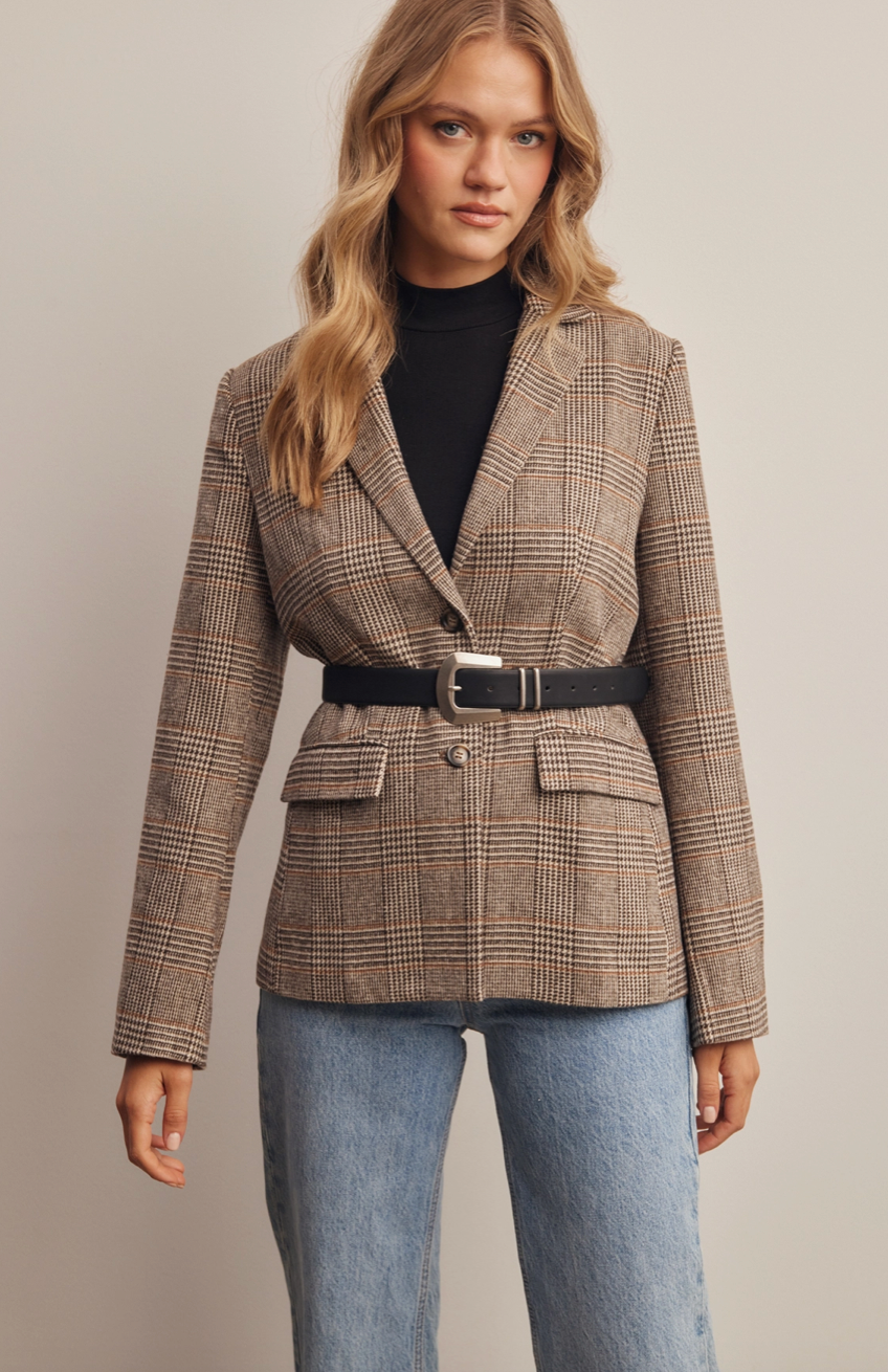 Plaid Tailored Blazer