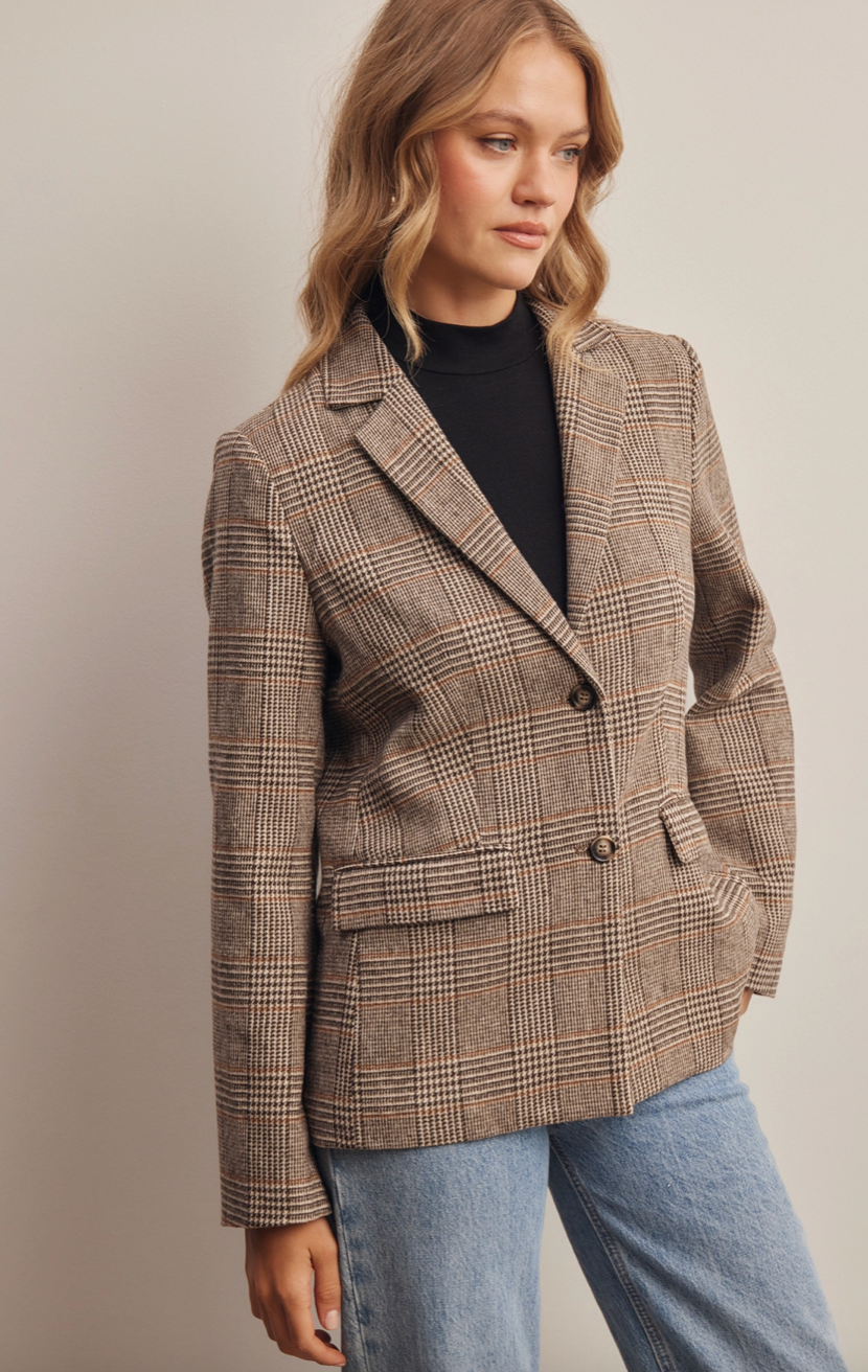 Plaid Tailored Blazer