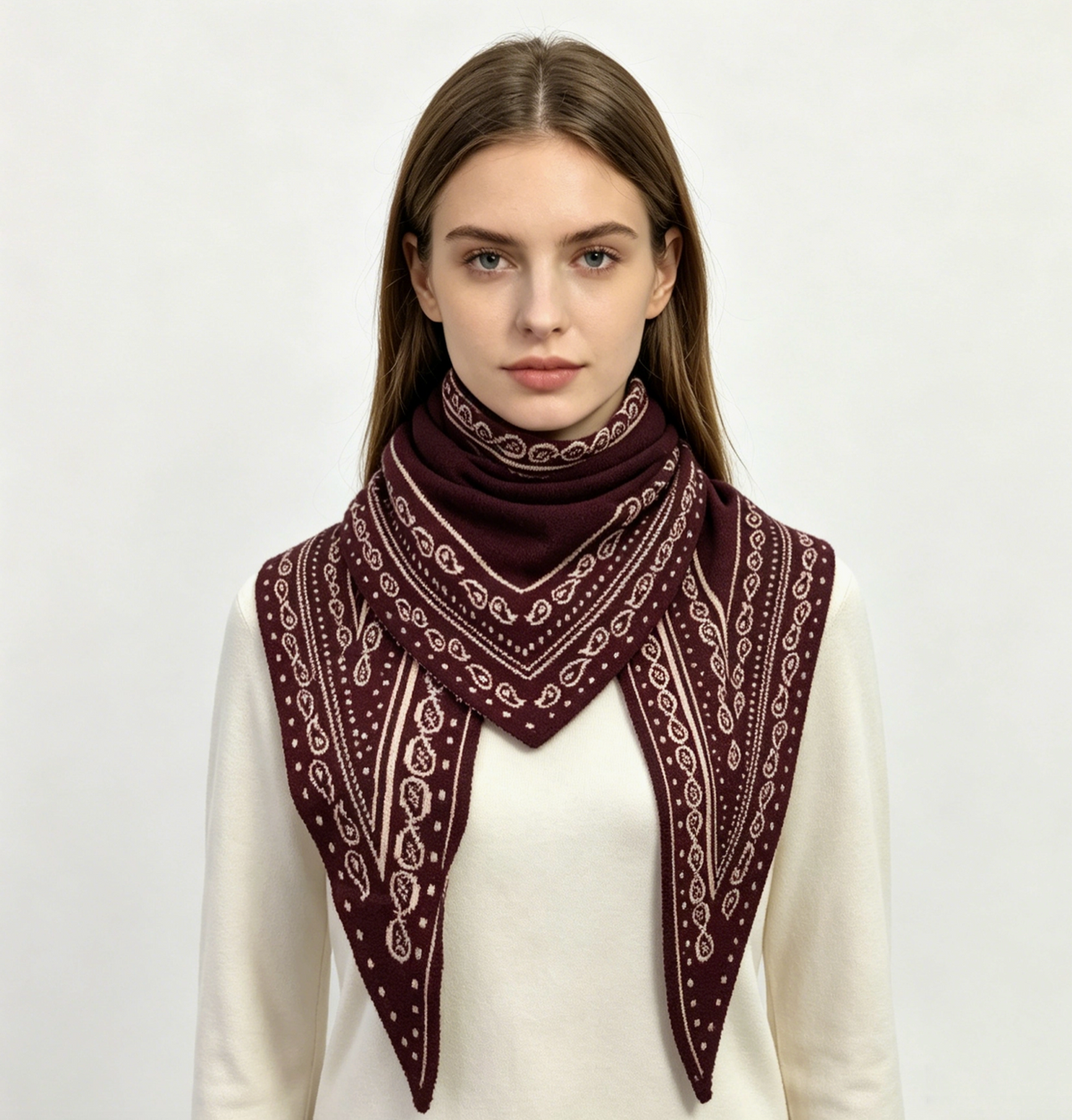 Large Paisley Reversible Triangle Scarf