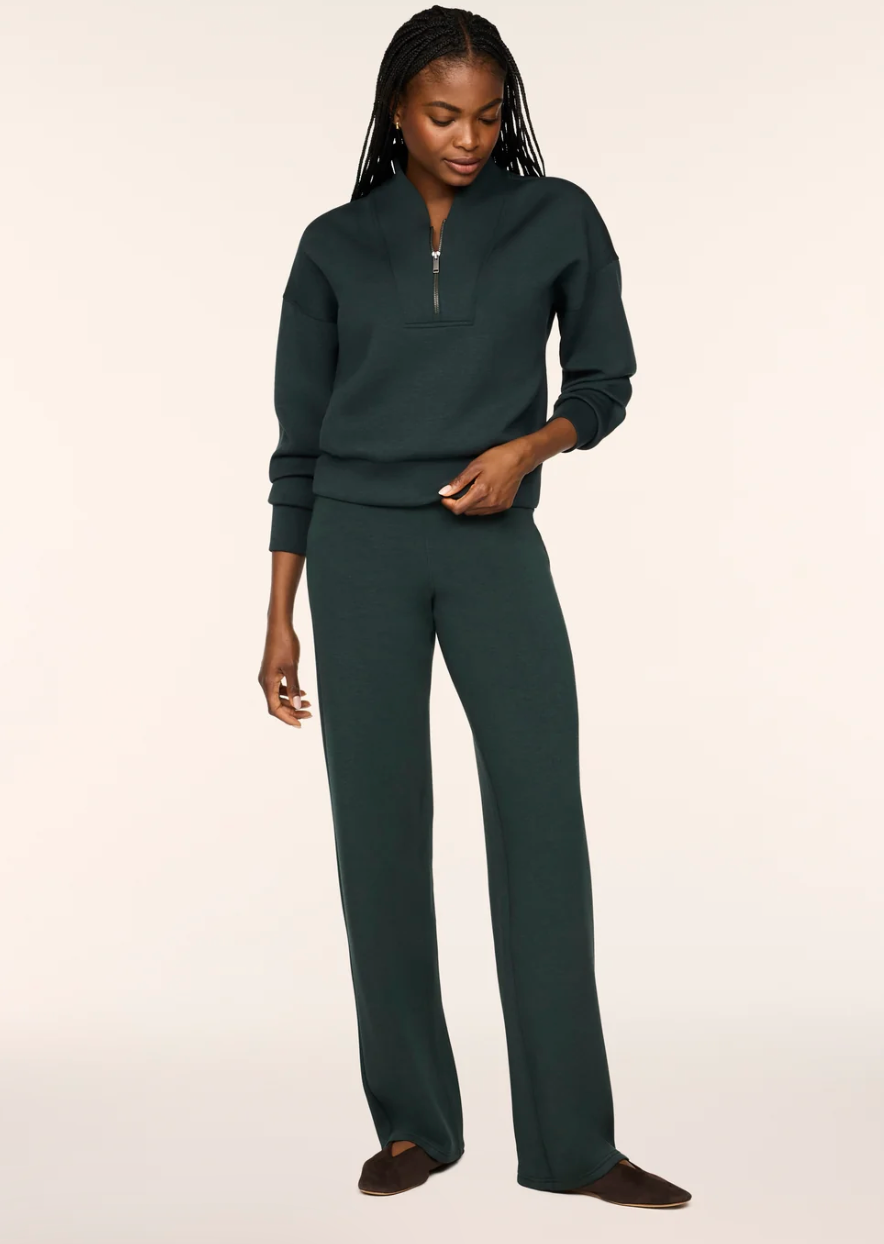 SPANX Airessentials Shawl Collar Half Zip Forest Heather