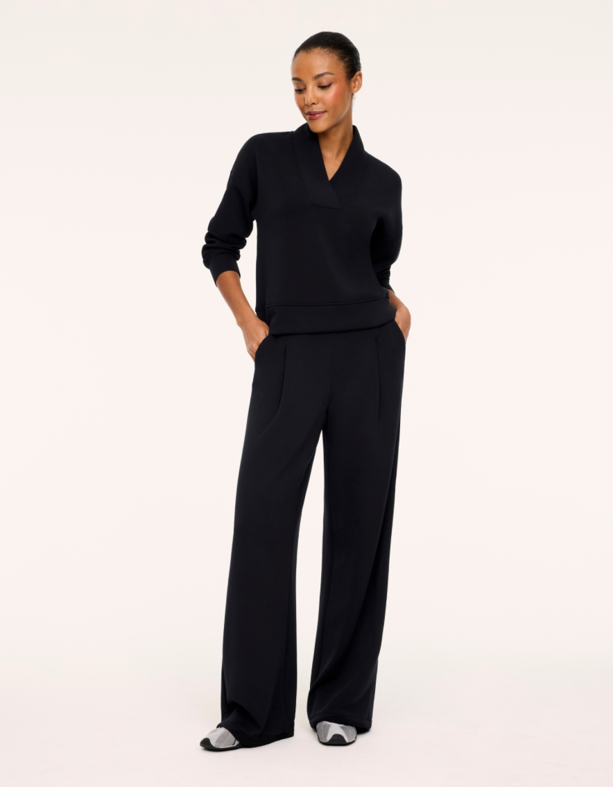 Spanx Airessentials® Pleated Wide Leg Pant Black