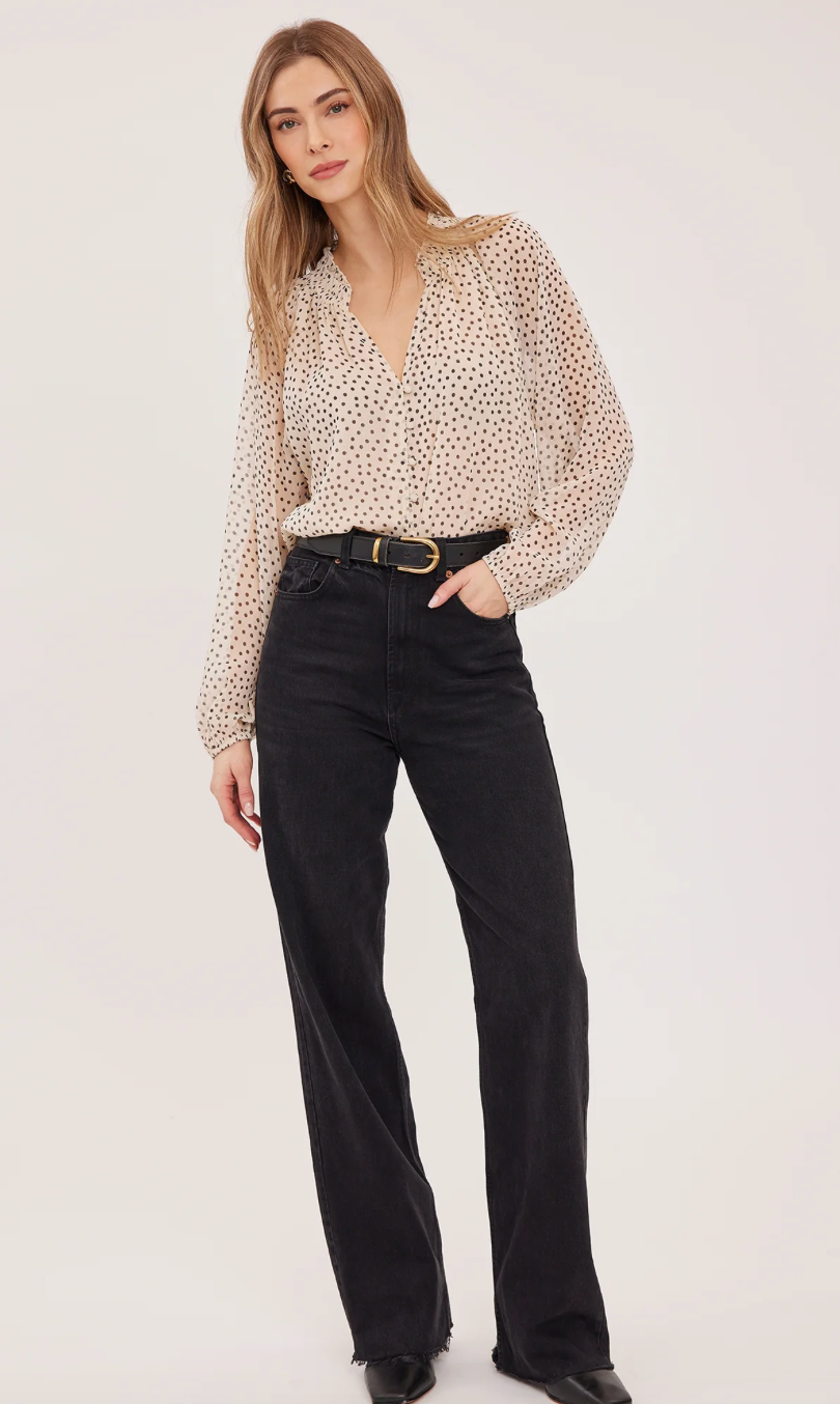 Annie Cream Dot Print Blouse