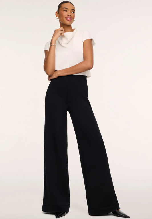 AirEssentials Draped Cowl Neck Jumpsuit Ivory & Black