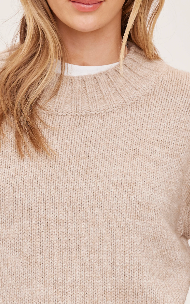 Tova Crewneck Pullover Sweater Heather Pebble
