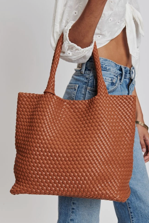 Solana Woven Vegan Leather Tote