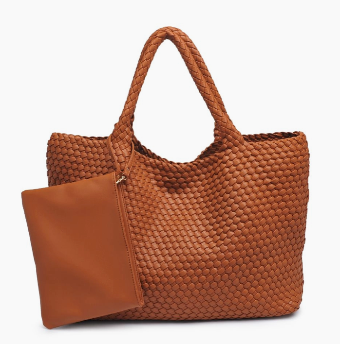 Solana Woven Vegan Leather Tote