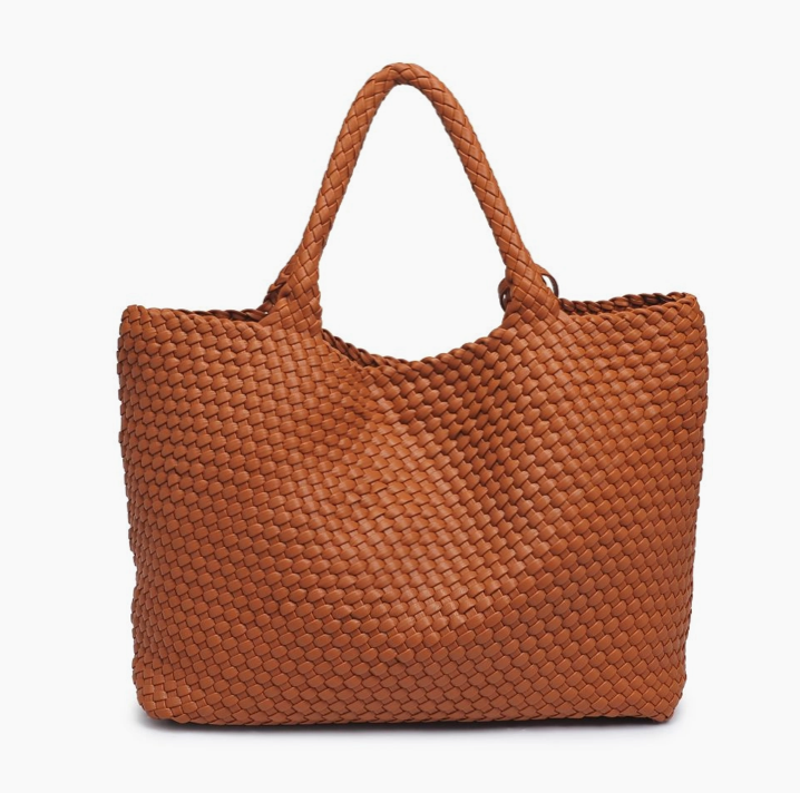 Solana Woven Vegan Leather Tote