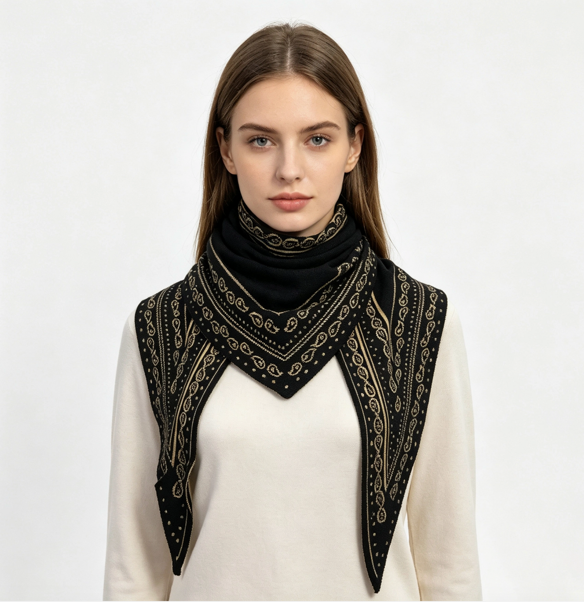 Large Paisley Reversible Triangle Scarf