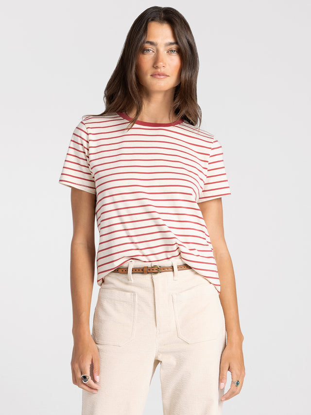 ASHER TEE - Berry Stripe