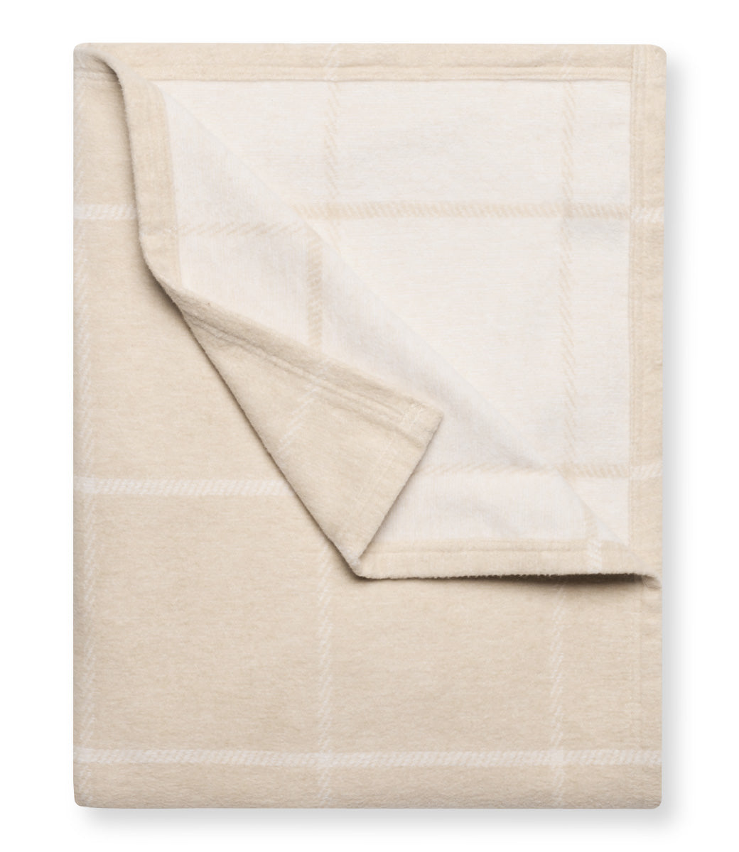 Lightweight Chappy Wrap Blanket - Windowpane Wheat