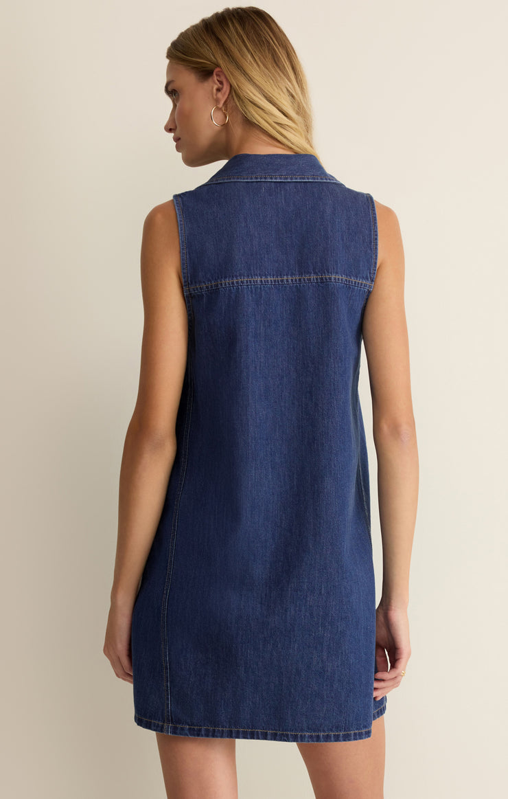 New Light Denim Mini Dress Color: Deep Water
