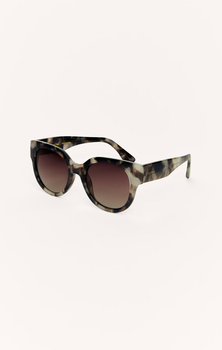Lunch Date Polarized Sunglasses - Marbled Tort - Bronze