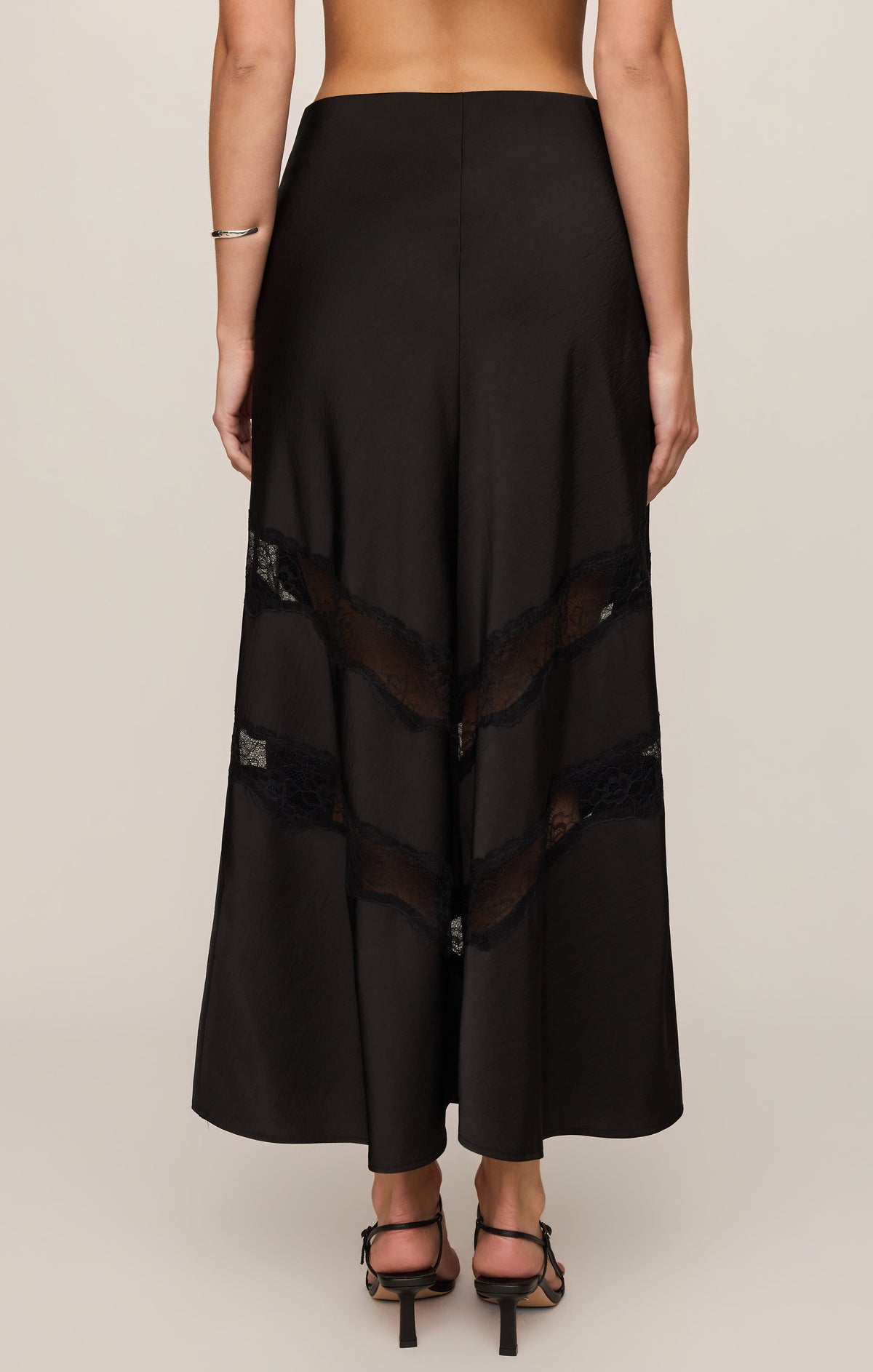 Kori Lace Inset Skirt - Black