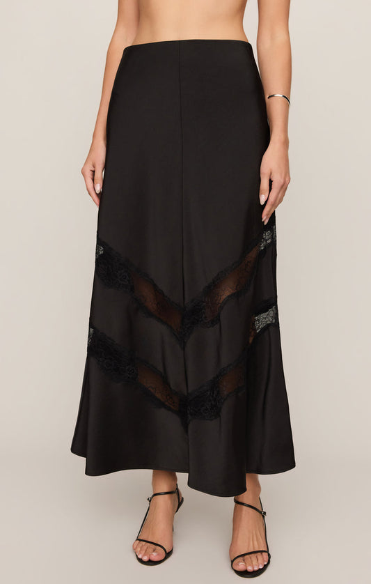Kori Lace Inset Skirt - Black