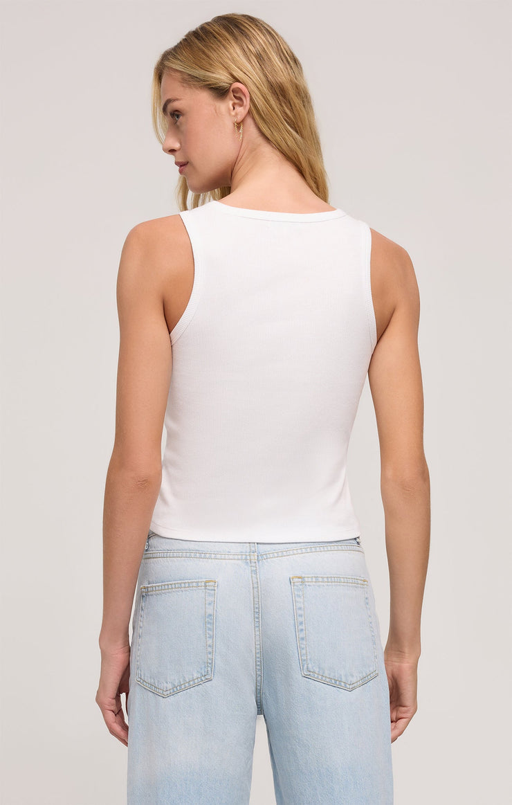 Hadley Rib Tank - White