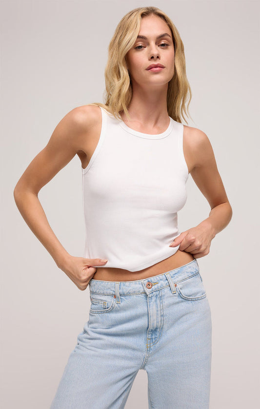 Hadley Rib Tank - White