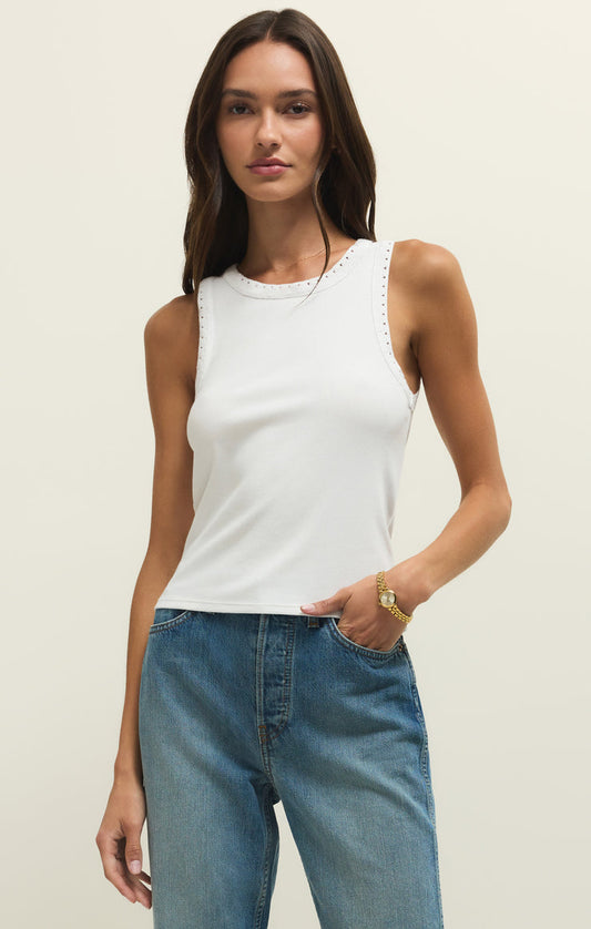 Clark Rib Tank - White