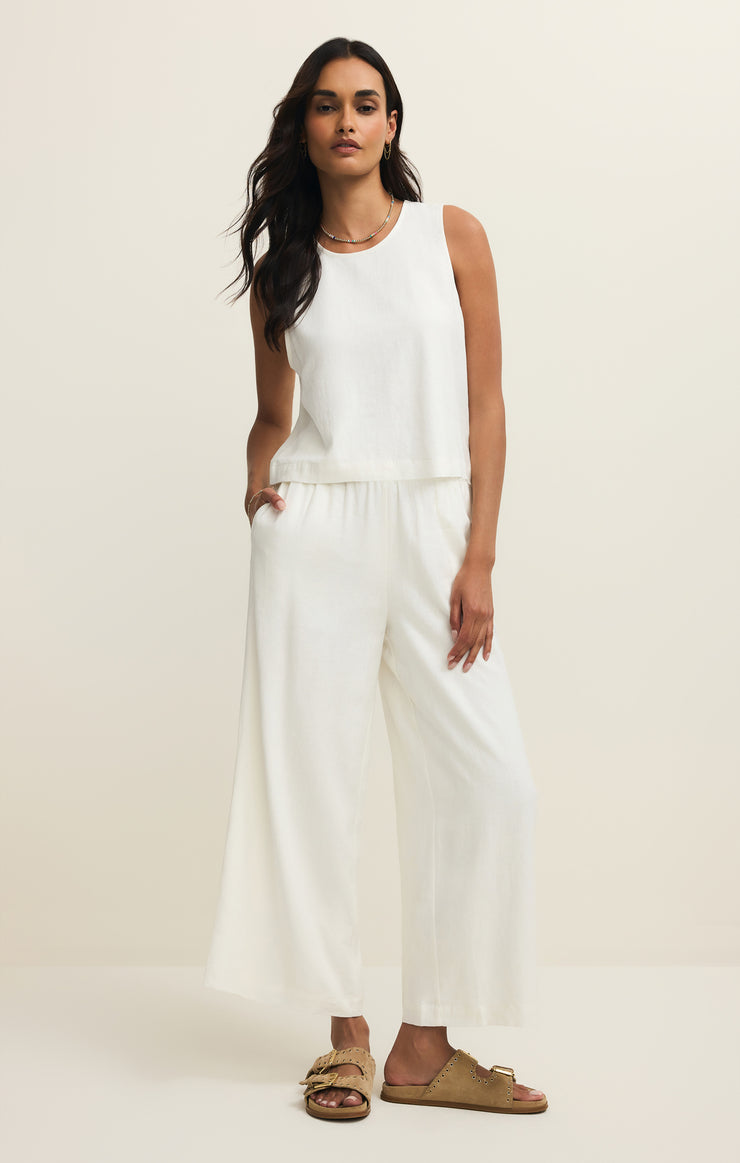 Sloane Linen Tank - White