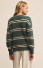 The Boyfriend Striped Cardigan - Hunter Green