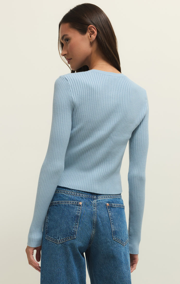 Patrice Rib Cardigan - Coast