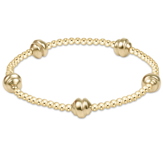 admire small gold 2.5mm bead bracelet - gold