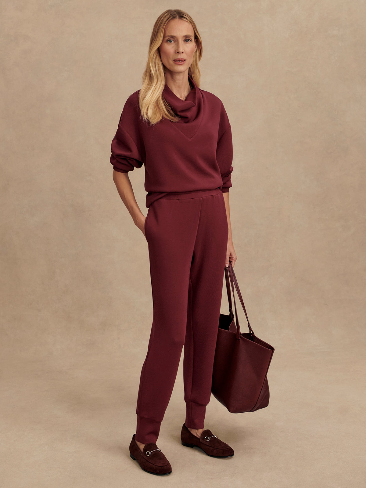 The Slim Cuff Pant 25" - New Maroon