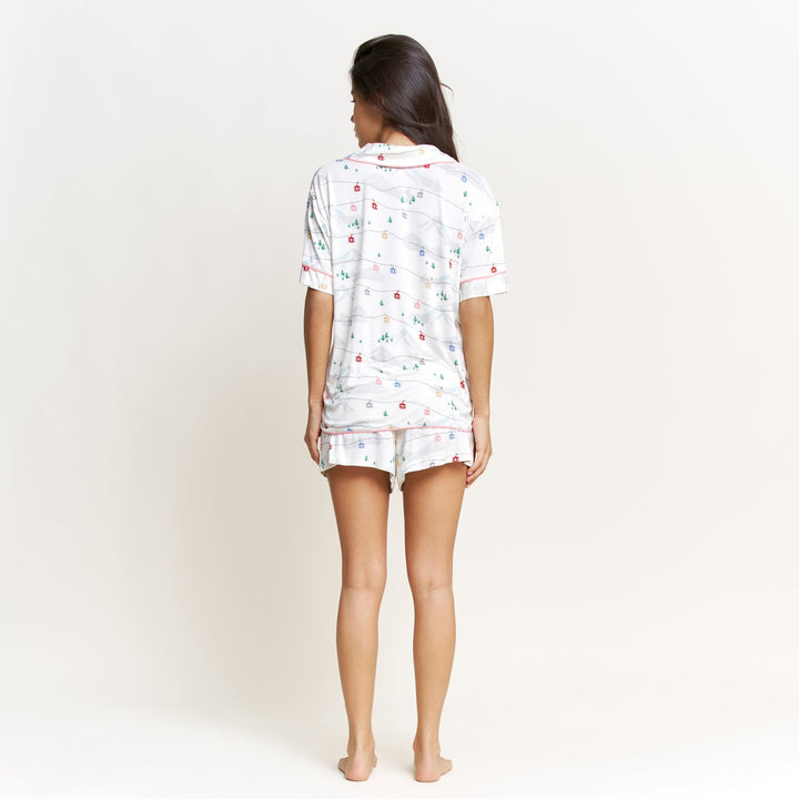 All American Shortie PJ Set in Ivory Gondolas