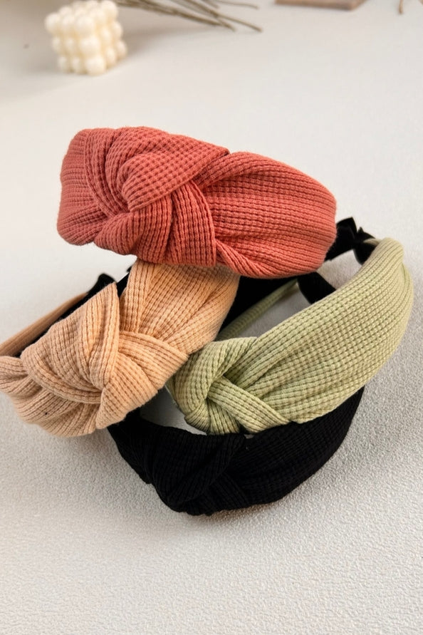 Waffle Knit Headband – Soft Textured Hair Band - Butter Cream