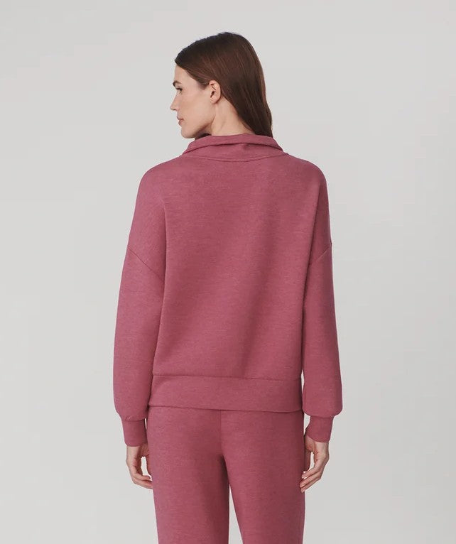 Hawley Half Zip Sweat - Rumba Rose Marl
