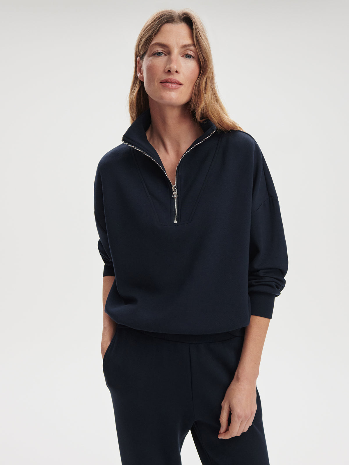 Hawley Half Zip Sweat - Navy