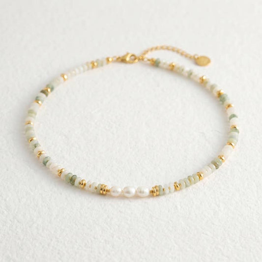 Amazonite Aura Pearl Necklace