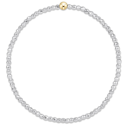 Extends bright silver faceted hematite 2mm bead bracelet