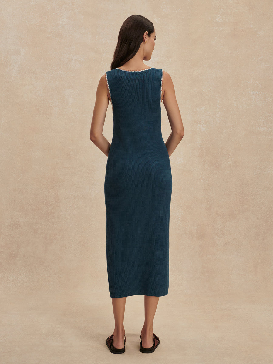 Mikel Knit Dress - Heron Blue