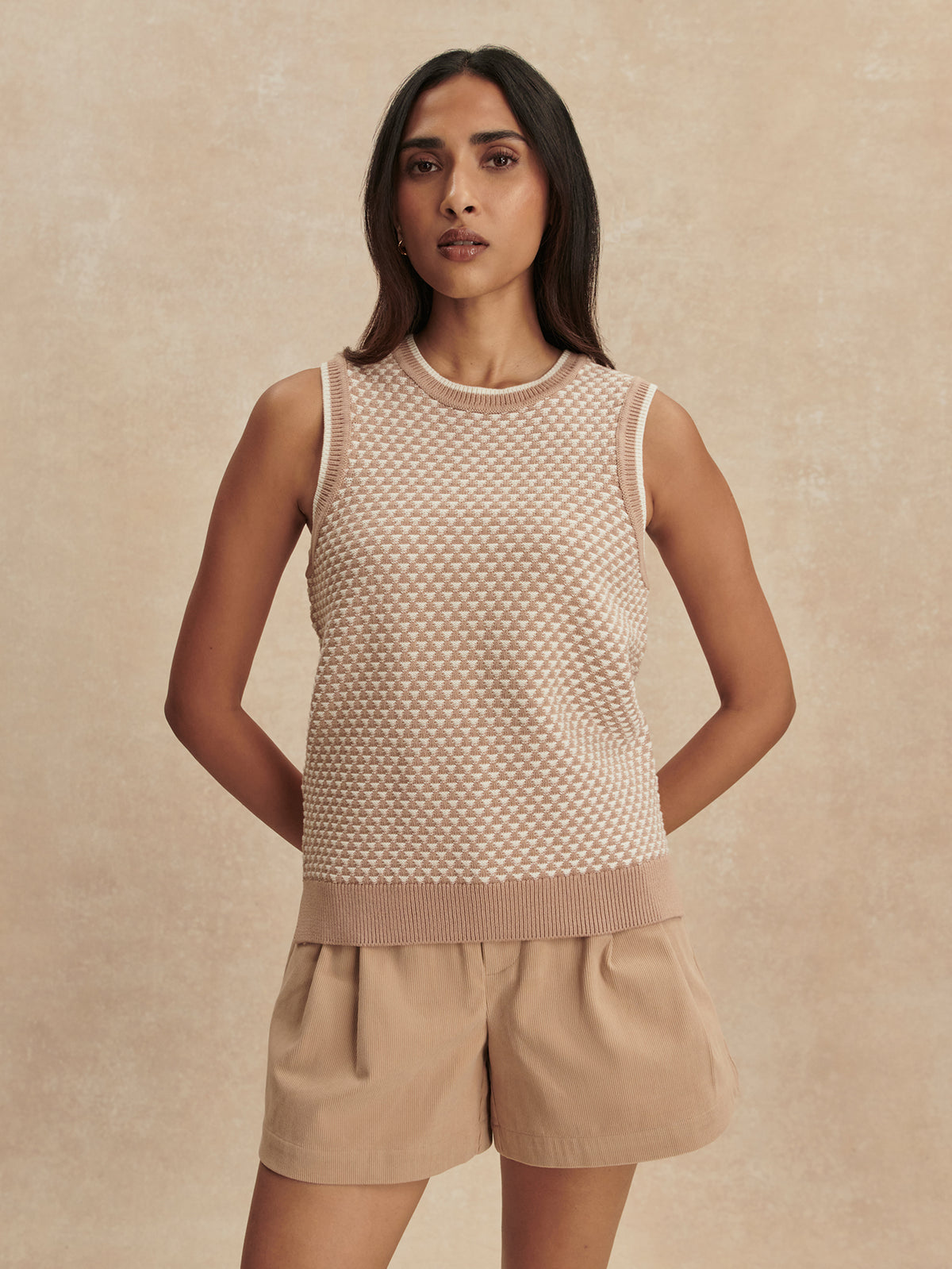 Jenson Stitch Knit Tank - Light Taupe