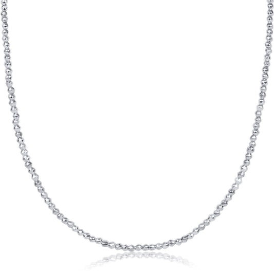 choker bright silver faceted hematite 2mm bead