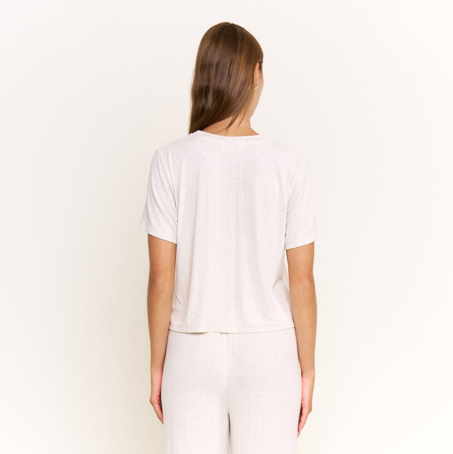 Cloud Modal Tee in Heather Oatmeal