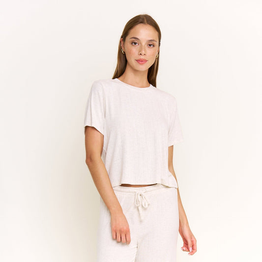 Cloud Modal Tee in Heather Oatmeal