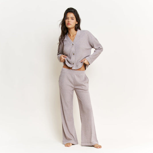 Cozy Up Long Cardigan SET in Heather Grey