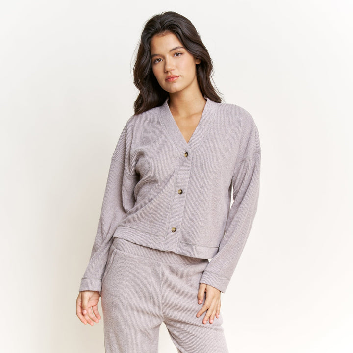 Cozy Up Long Cardigan SET in Heather Grey