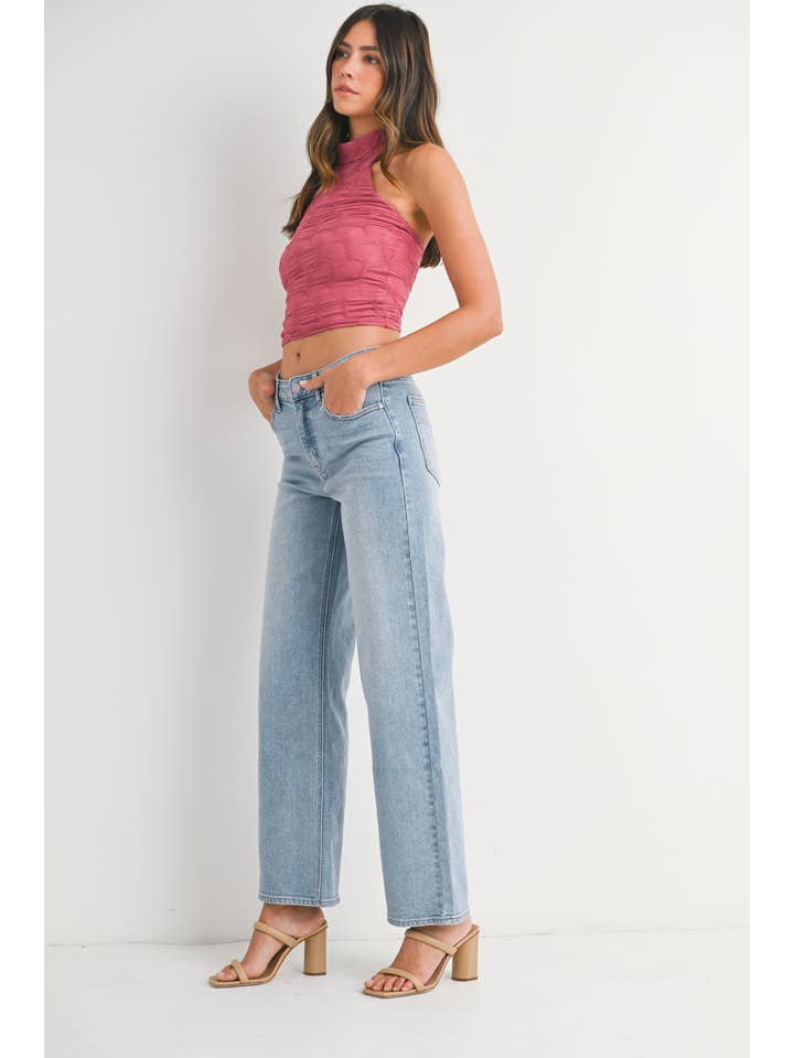 High Rise Full Length Straight Jean