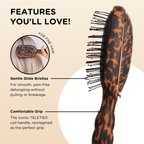 Detangler Hair Brush For Fine Hair - Tortoise