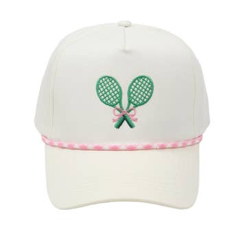 Tennis Racquets Ribbon Embroidery Trucker Hat