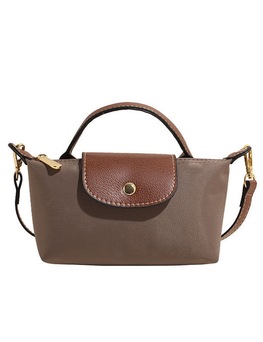 Nylon Mini Cross Body Bag - Mocha